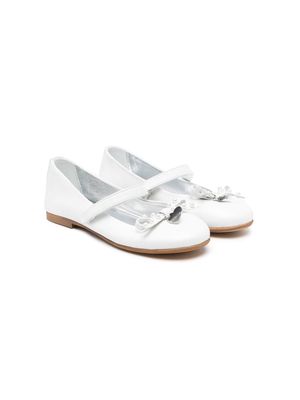 Monnalisa logo-charm 15mm ballerina shoes - White