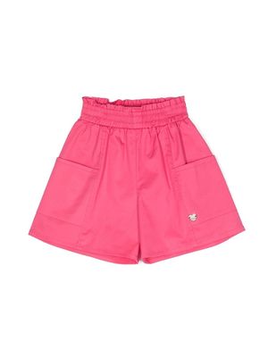 Monnalisa logo-charm wide-leg shorts - Pink
