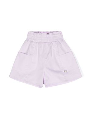 Monnalisa logo-charm wide-leg shorts - Purple