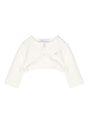 Monnalisa logo-embellished cropped jacket - Neutrals