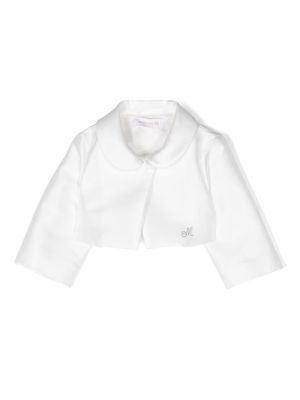 Monnalisa logo-embellished cropped jacket - White