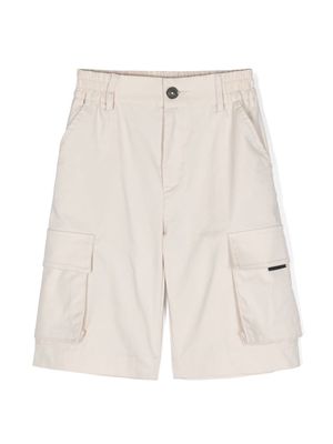 Monnalisa logo-embroidered elasticated-waist shorts - Neutrals