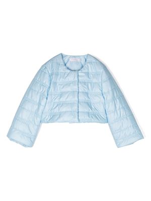 Monnalisa logo-embroidered padded jacket - Blue