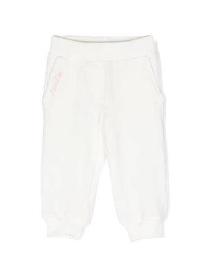Monnalisa logo-embroidered track pants - White