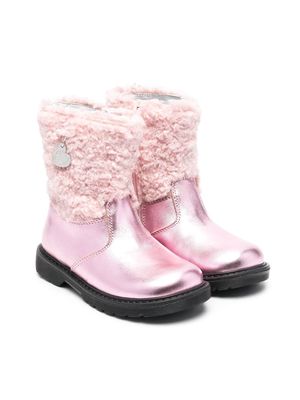Monnalisa logo-patch ankle boots - Pink