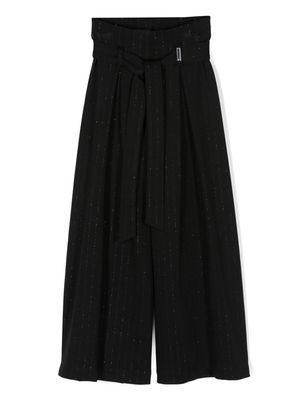 Monnalisa logo-patch belted trousers - Black