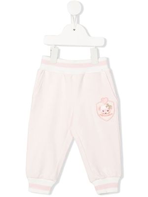Monnalisa logo-patch cotton track pants - Pink