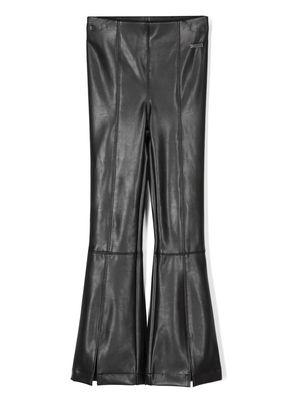 Monnalisa logo-patch flared trousers - Black