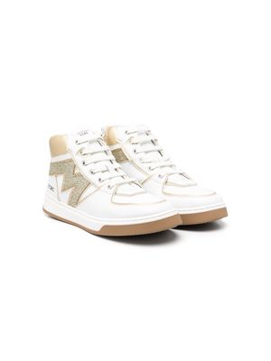 Monnalisa logo-patch high-top sneakers - White