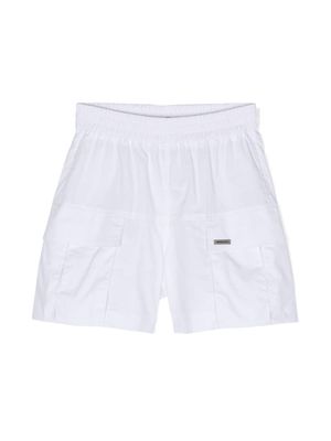 Monnalisa logo-plaque cargo shorts - White