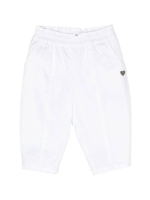 Monnalisa logo-plaque elastic-waist trousers - White