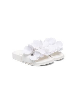 Monnalisa logo-plaque open-toe slides - White