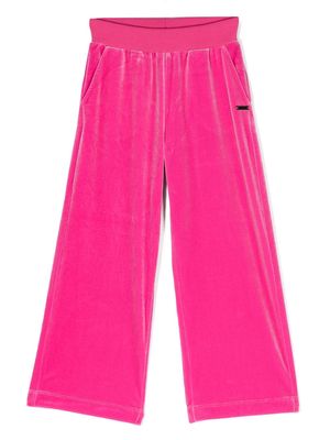 Monnalisa logo-plaque straight-leg track pants - Pink