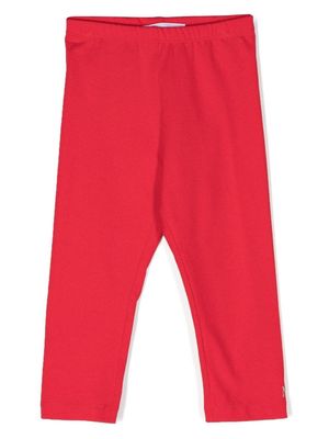 Monnalisa logo-print cotton leggings - Red