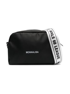 Monnalisa logo-print shoulder bag - Black