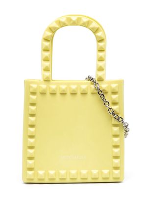 Monnalisa logo-print studded mini bag - Yellow
