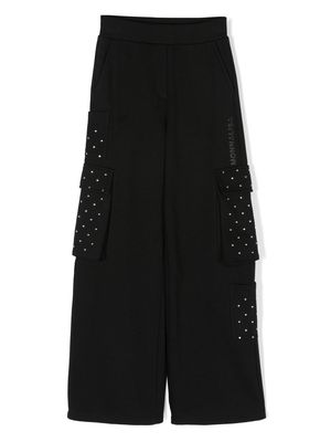 Monnalisa logo-print trousers - Black