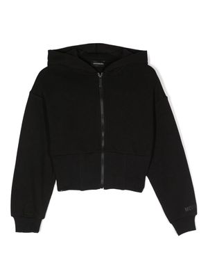 Monnalisa logo-print zip-up hoodie - Black