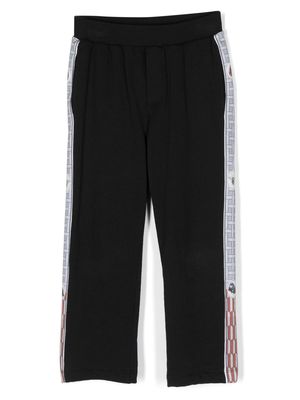 Monnalisa logo-tape cotton track pants - Black