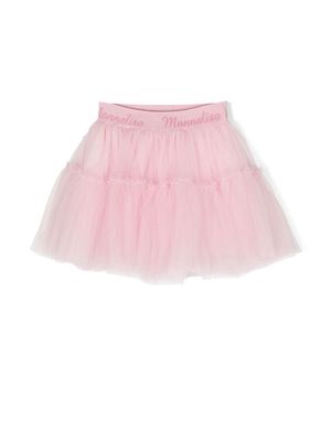 Monnalisa logo-waistband tutu skirt - Pink
