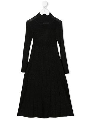 Monnalisa long sleeve knitted dress - Black