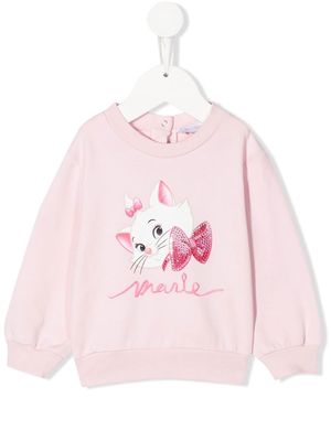 Monnalisa Marie-motif cotton sweatshirt - Pink