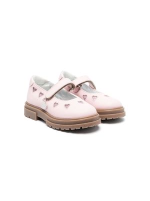 Monnalisa Mary Jane heart-motif shoes - Pink