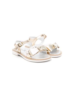 Monnalisa metallic-effect leather sandals - Gold