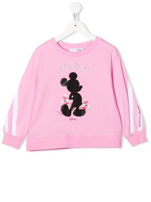 Monnalisa Mickey cotton sweatshirt - Pink