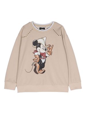 Monnalisa Mickey Mouse-print sweatshirt - Neutrals