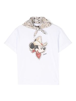 Monnalisa Mickey-print cotton T-shirt - White
