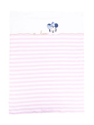 Monnalisa Minnie Mouse striped blanket - Pink
