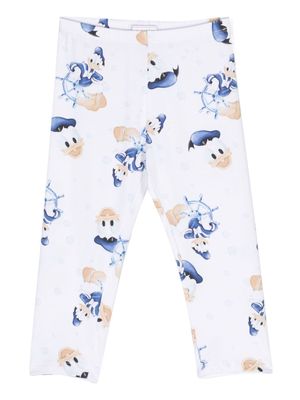 Monnalisa motif-print cotton leggings - White