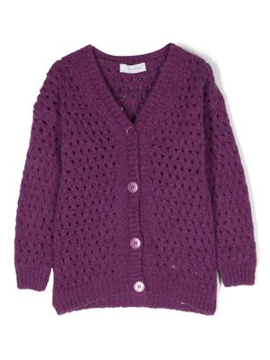 Monnalisa open-knit cardigan - Purple