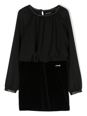 Monnalisa panelled-design long-sleeve dress - Black