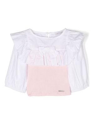 Monnalisa panelled ruffled blouse - Pink