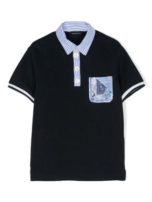 Monnalisa piqué-wave polo shirt - Blue