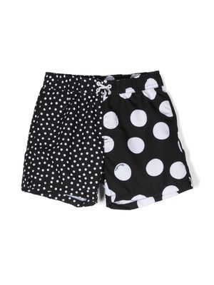 Monnalisa polka-dot drawstring swim shorts - Black
