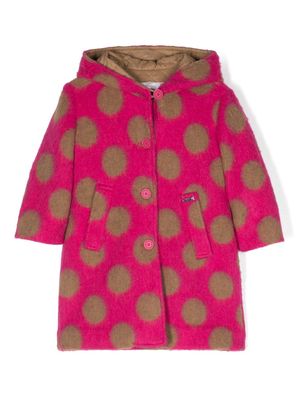 Monnalisa polka-dot print hooded coat - Pink
