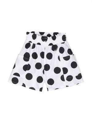 Monnalisa polka-dot print shorts - White