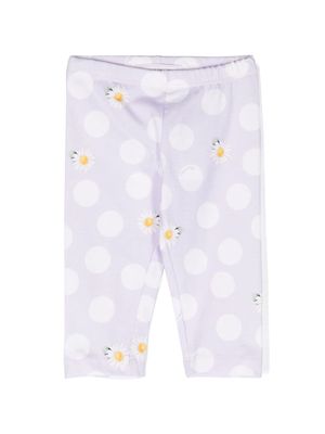 Monnalisa polka-dot stretch-cotton leggins - Purple