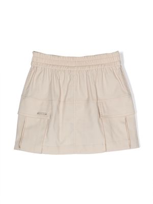 Monnalisa poplin cargo mini skirt - Neutrals