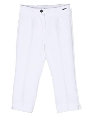 Monnalisa pressed-crease tapered twill trousers - White