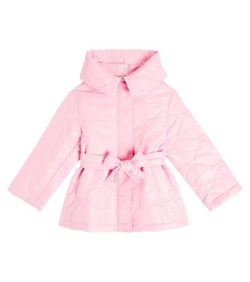 Monnalisa Quilted bow-detail parka