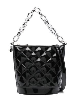 Monnalisa quilted chain-link tote bag - Black