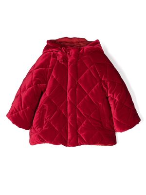 Monnalisa quilted hooded coat - Red