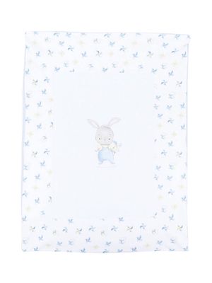 Monnalisa rabbit-print cotton blanket - White