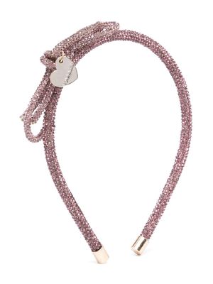 Monnalisa rhinestone bow-detail headband - Pink