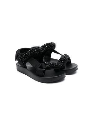 Monnalisa rhinestone embellished sandals - Black