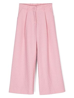 Monnalisa rhinestone-embellished straight-leg trousers - Pink